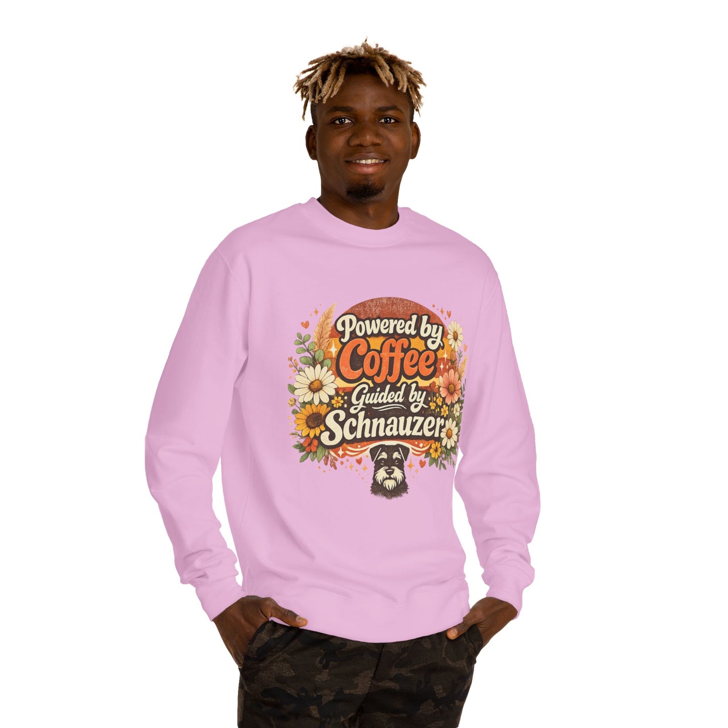 Powered by Coffee, Guided by Schnauzer Sweatshirt
