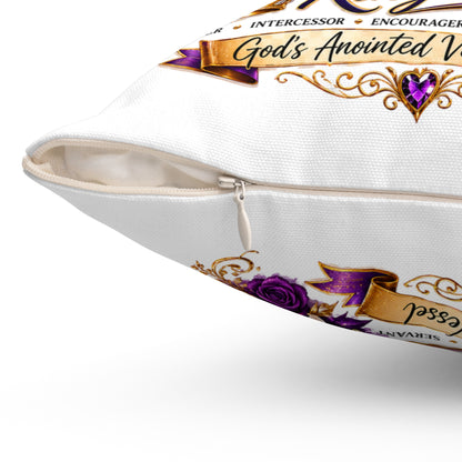First Lady Faith Pillow — Inspirational Christian Decorative Throw Pillow (Purple Crown, 'Purpose and Passion')