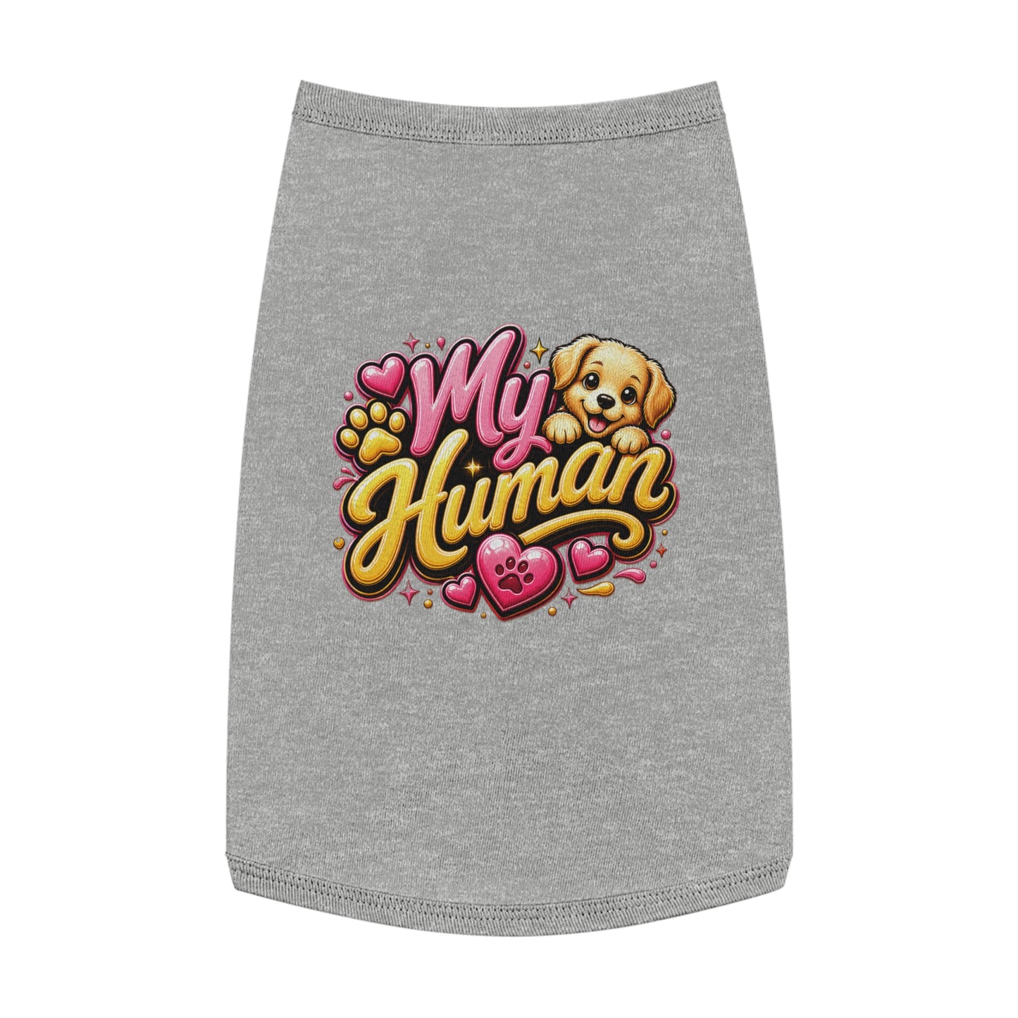 My Human Pet Tank Top — Cute Dog Paw & Heart Graphic