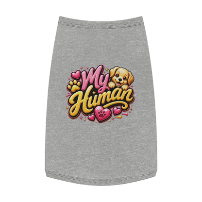 My Human Pet Tank Top — Cute Dog Paw & Heart Graphic