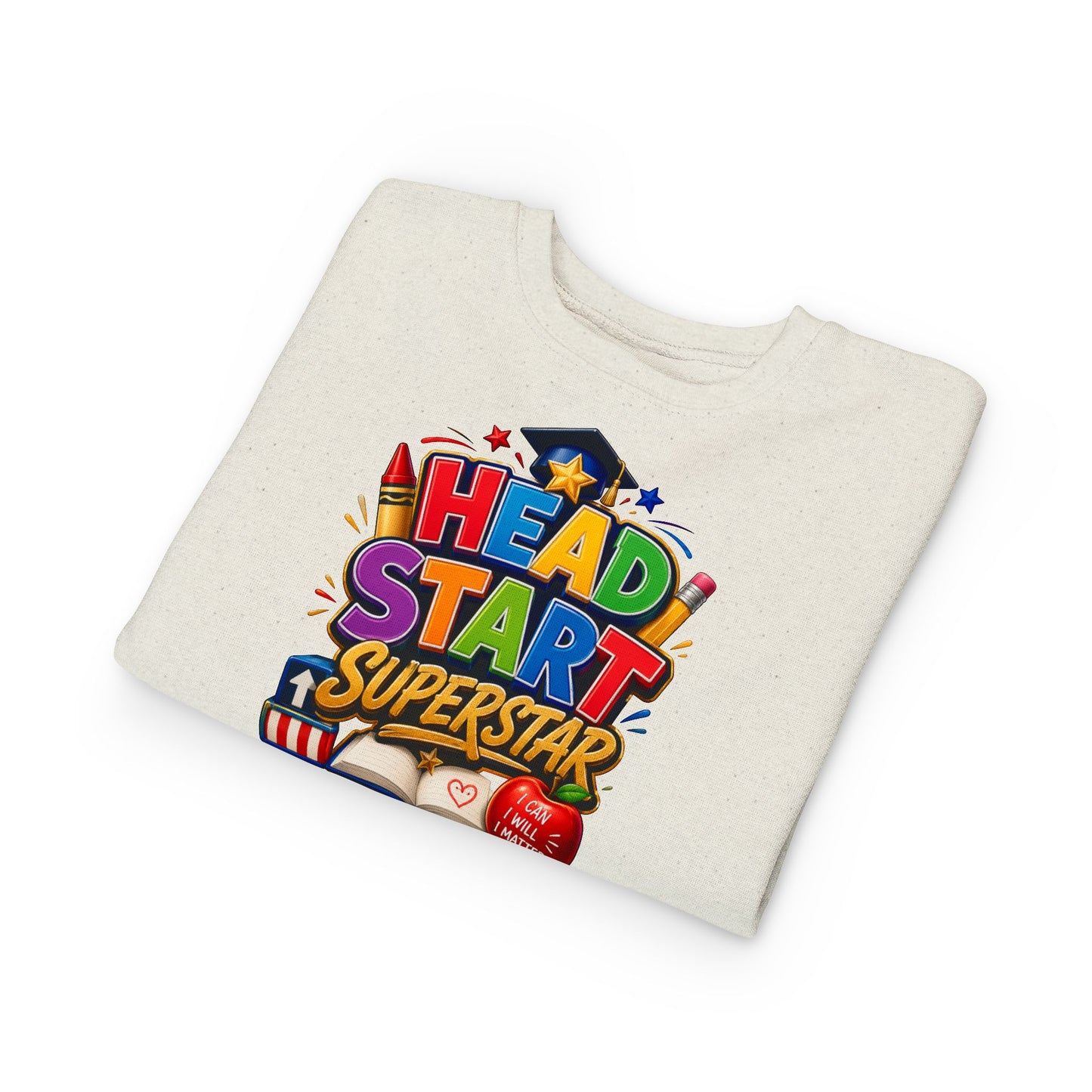 Head Start Superstar Toddler Sweatshirt — Colorful Preschool Graduation Gift