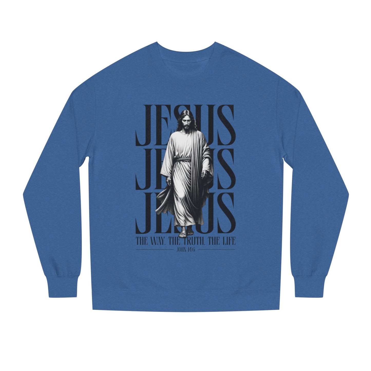 Jesus Graphic Sweatshirt — 'The Way The Truth The Life' Christian Crewneck
