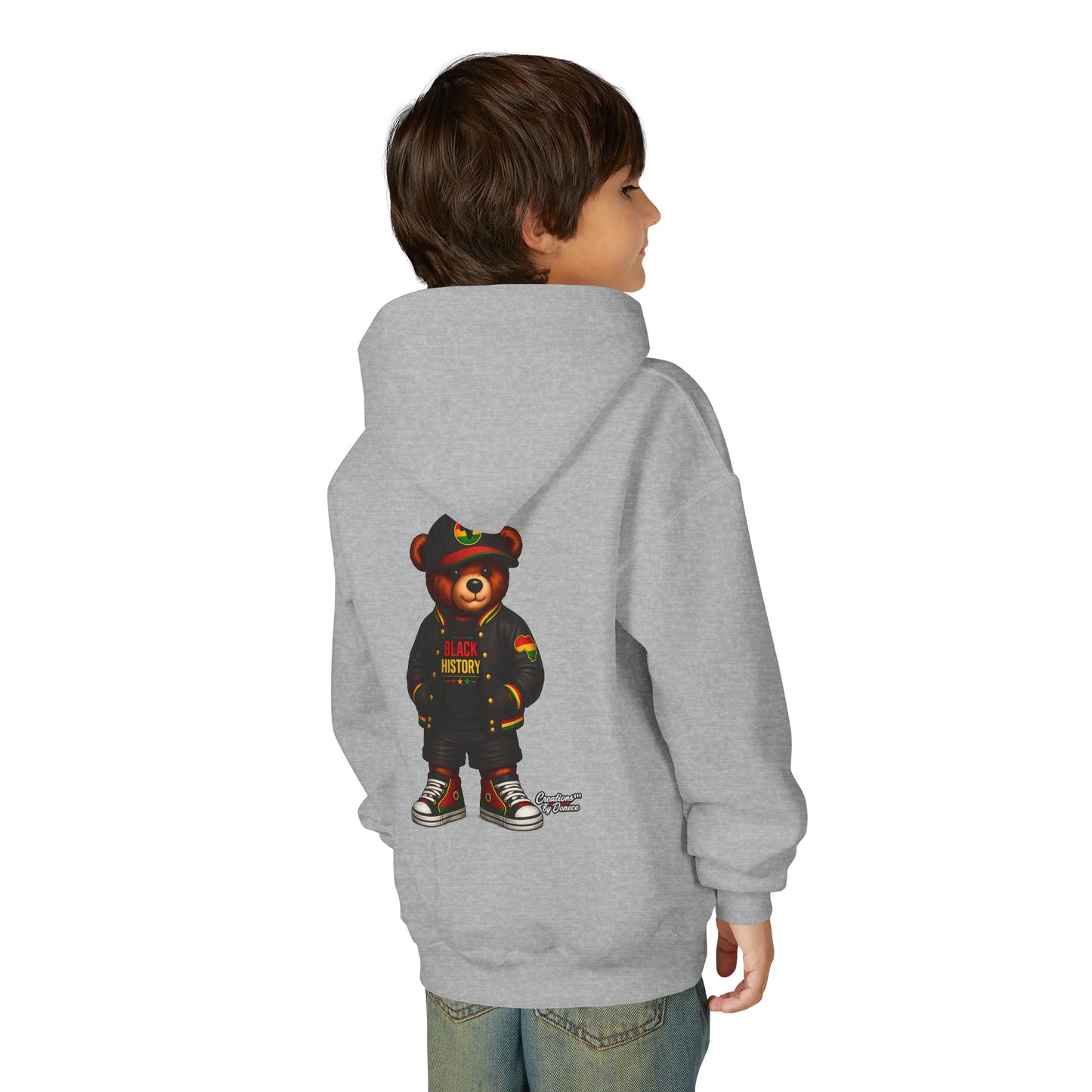 Youth Bear Hoodie — 'Follow Your History' Streetwear Kids Sweatshirt