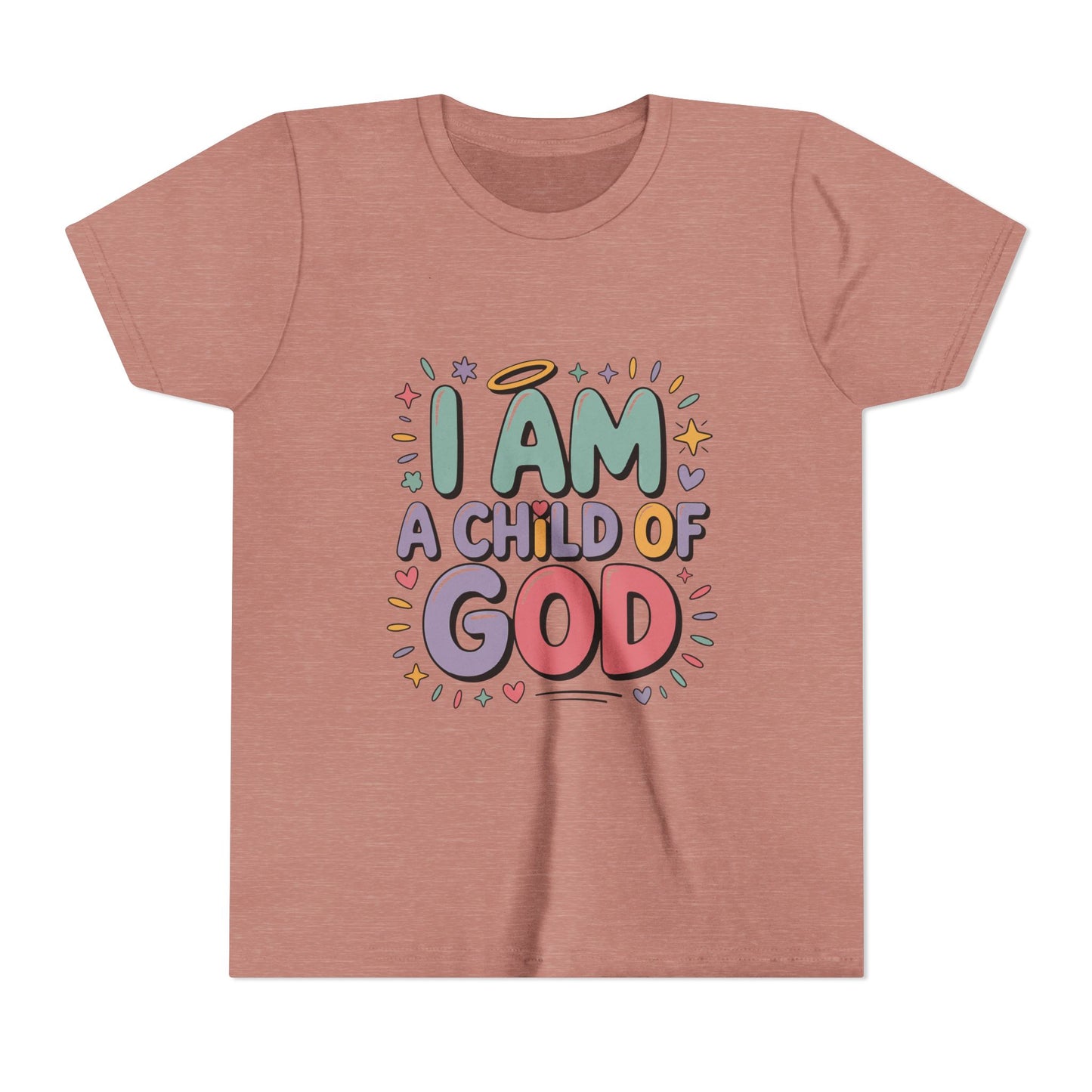 I Am A Child of God Youth Tee — Cute Pastel Christian Kids T-Shirt
