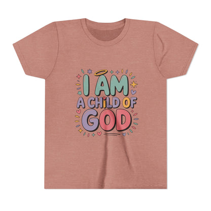 I Am A Child of God Youth Tee — Cute Pastel Christian Kids T-Shirt