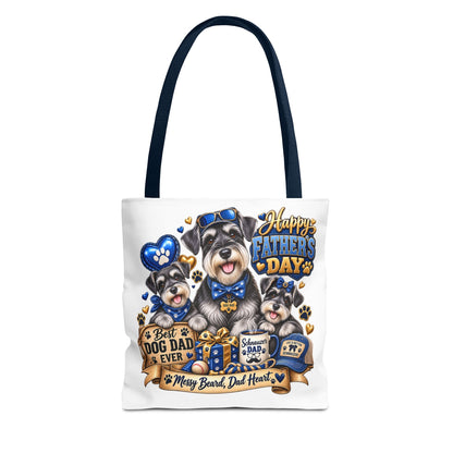 Father’s Day Dog Dad Tote Bag – “Happy Father’s Day” Schnauzer Design