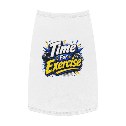Pet Tank Top — "Time For Exercise" Dog Workout Tee