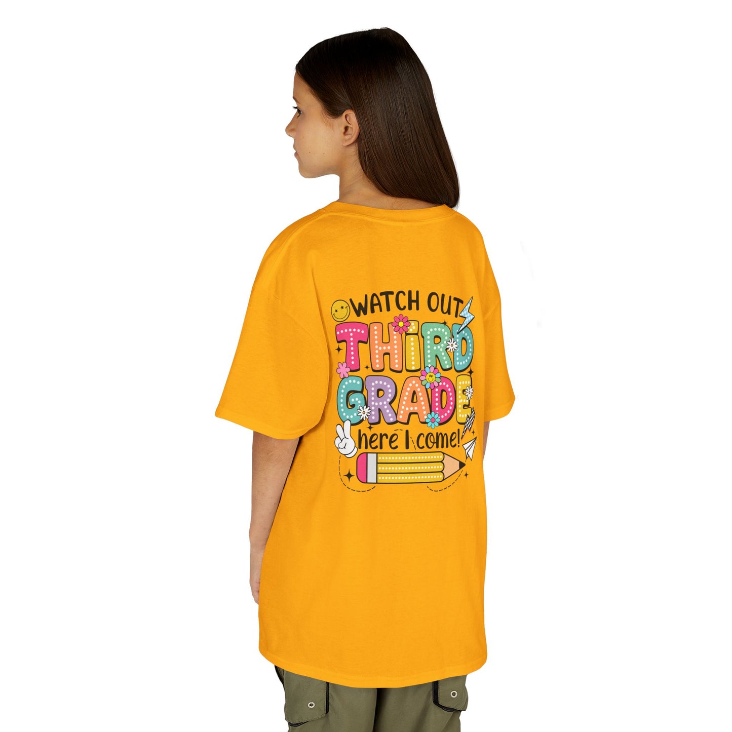 Third Grade Back to School Kids Tee — "Watch Out Third Grade Here I Come"