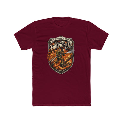 Firefighter Badge T-Shirt — Legendary Firefighter Status Graphic Tee