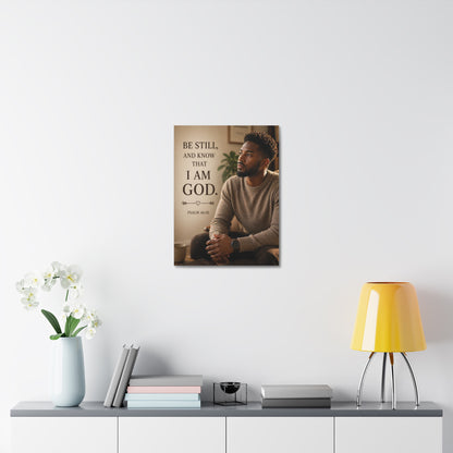 Be Still Psalm 46:10 Canvas Wall Art — Inspirational Christian Stretched Canvas