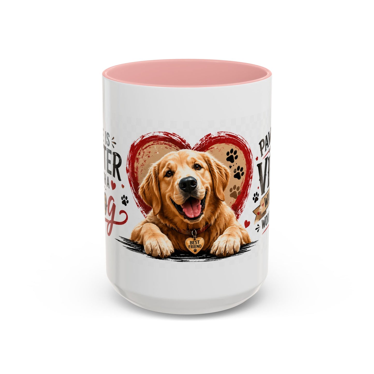 Pawsitive Vibes Coffee Mug - "Wag More, Worry Less" Dog Lover Accent Mug