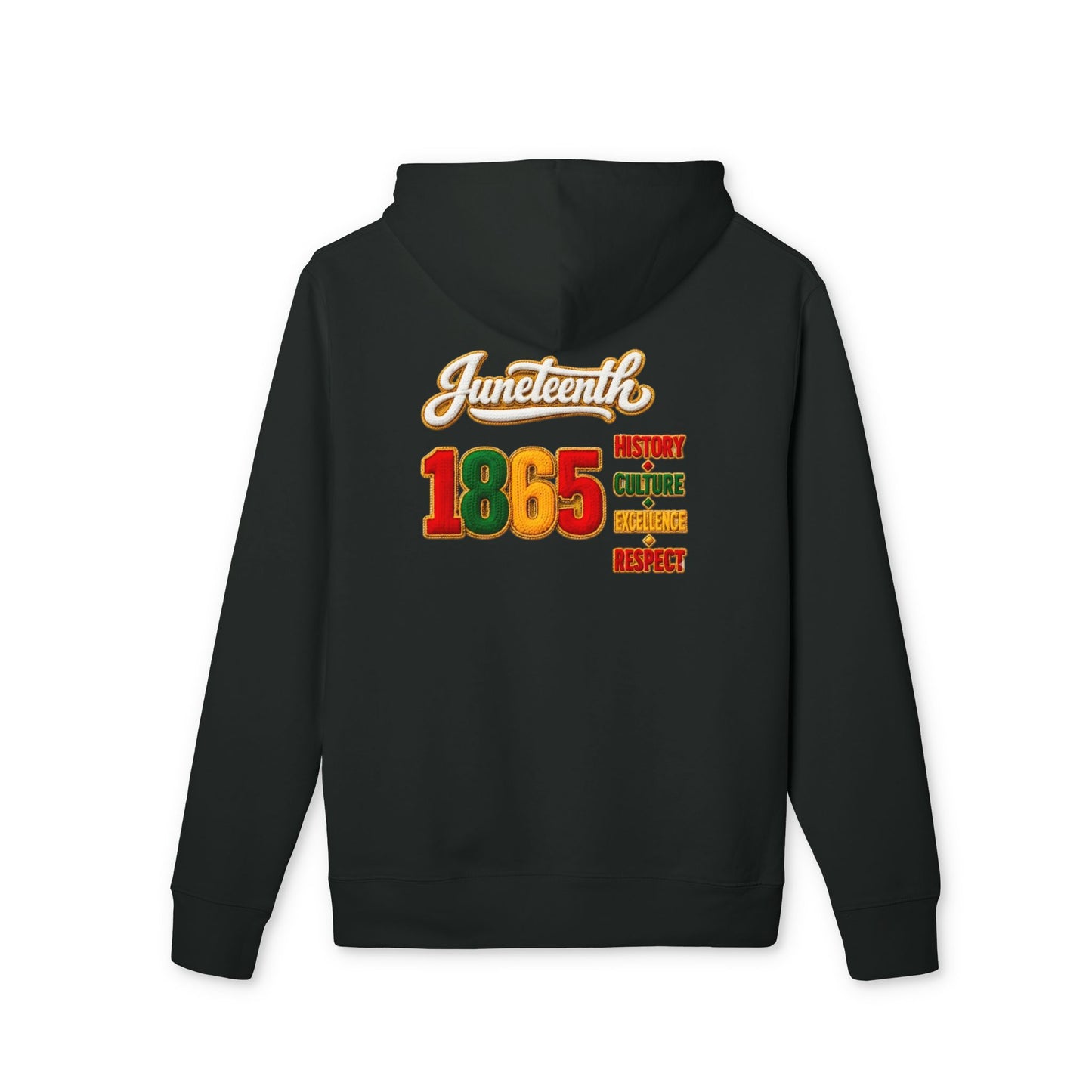Juneteenth 1865 Hoodie — History, Courage, Resilience, Respect Pullover