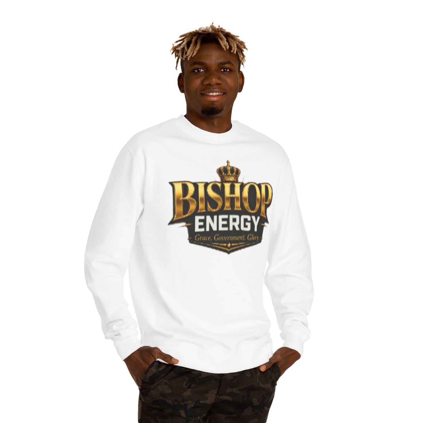 Bishop Energy Crewneck Sweatshirt — Gold Crown Logo Streetwear