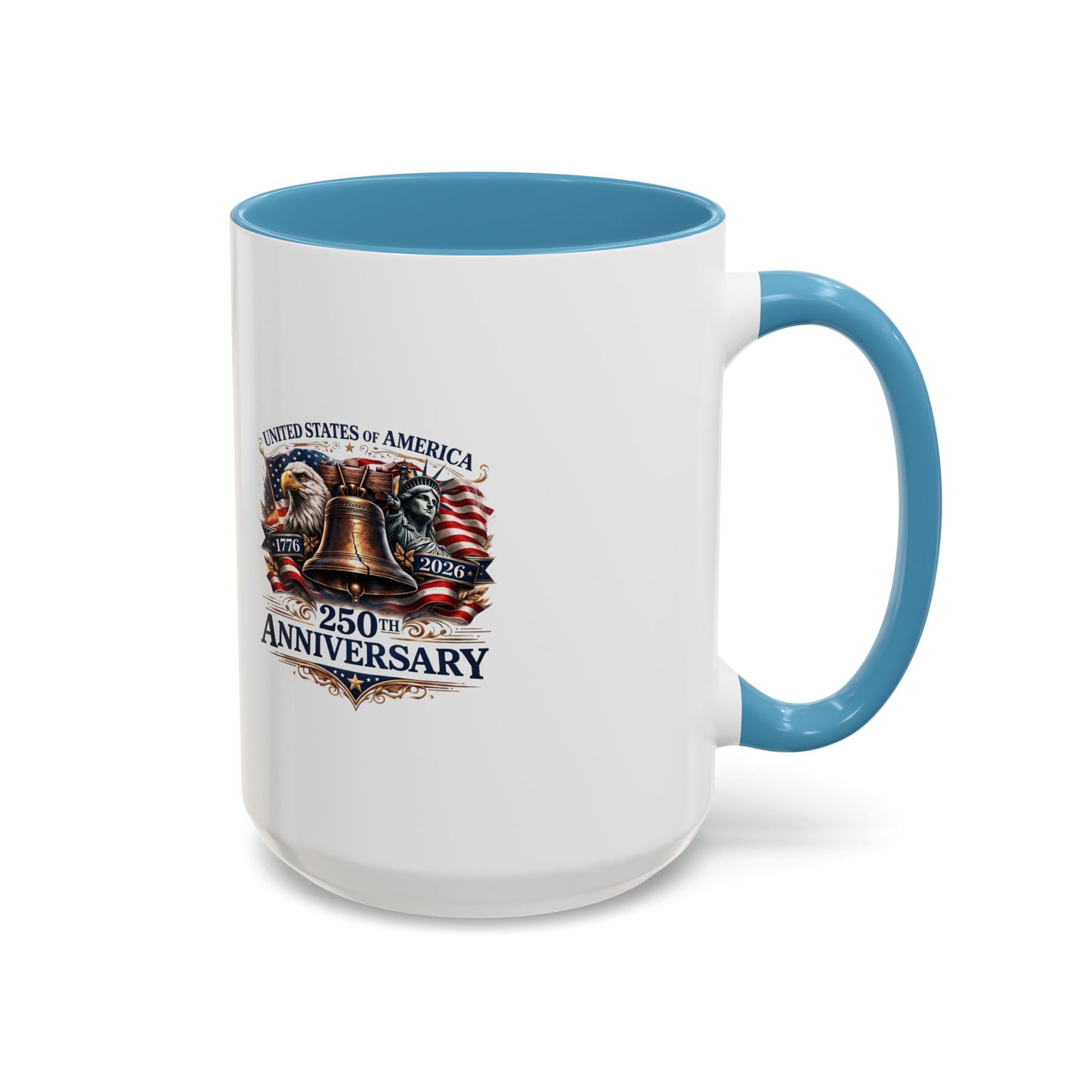 250th Anniversary Accent Coffee Mug — Patriotic United States Bell & Eagle Design (11/15 oz)