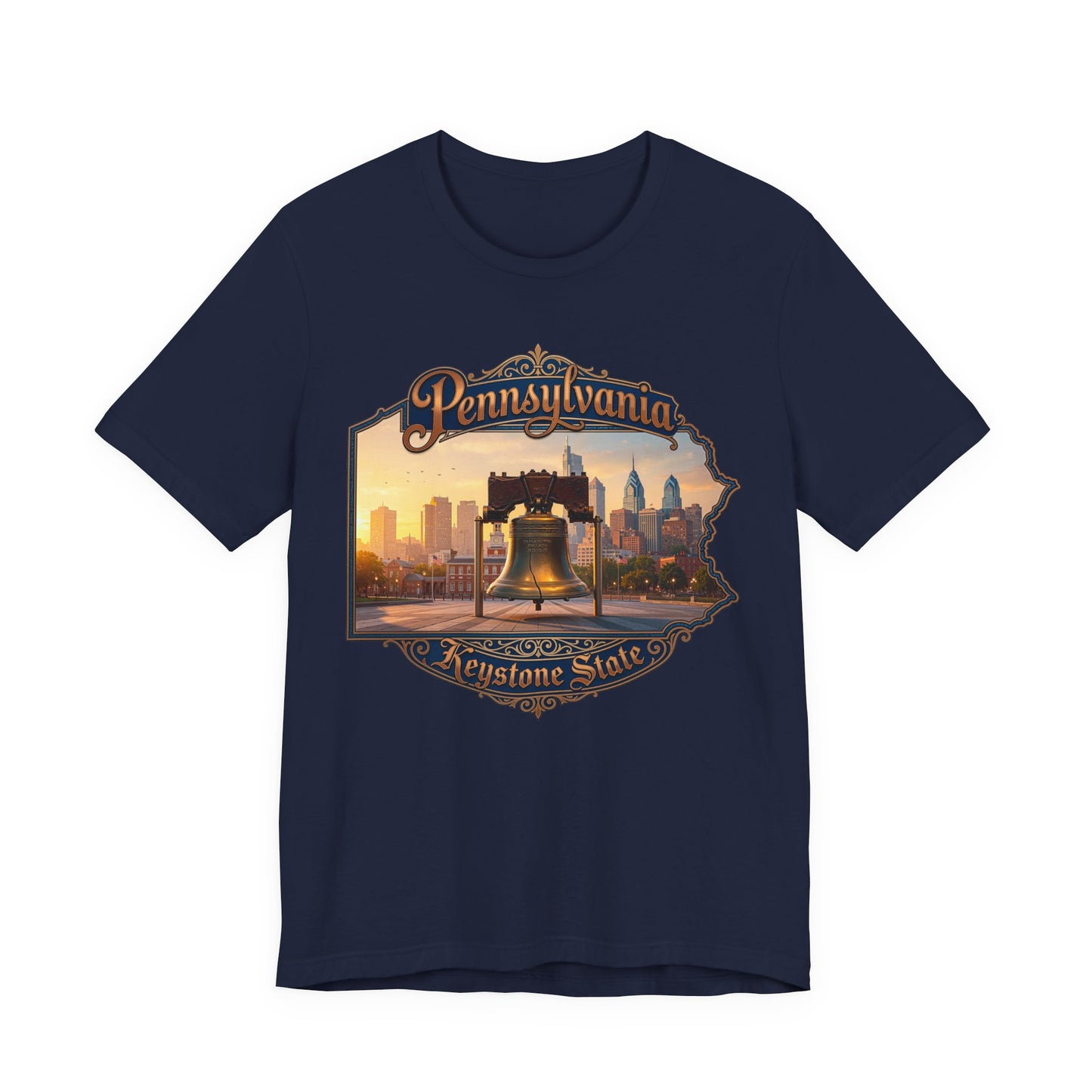 Pennsylvania Keystone State T-Shirt — Liberty Bell & Philadelphia Skyline Tee