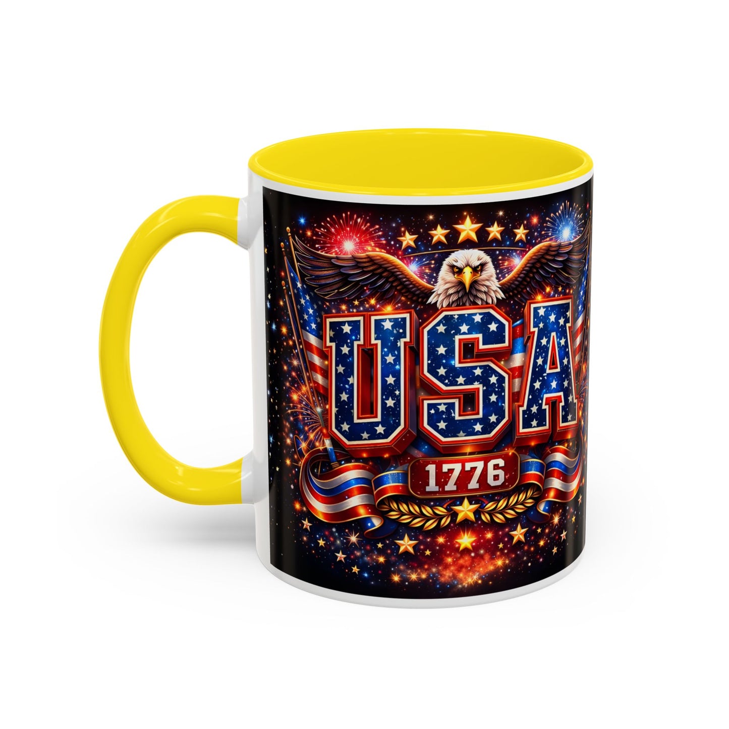 USA Eagle Coffee Mug – Patriotic 1776 Accent Mug (11/15oz)