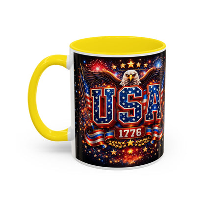 USA Eagle Coffee Mug – Patriotic 1776 Accent Mug (11/15oz)