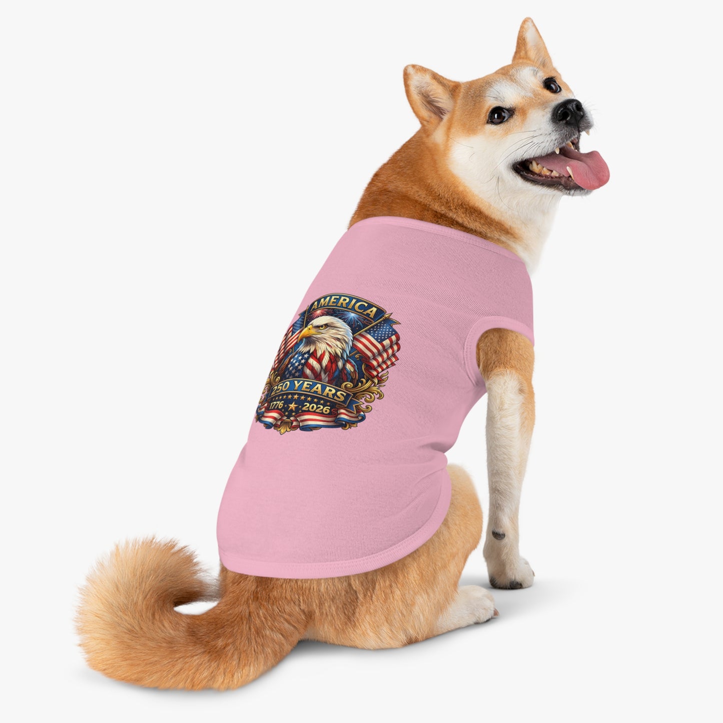 Patriotic Eagle Pet Tank Top – America 250 Years 1776-2026 Dog Shirt