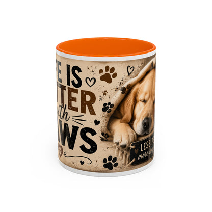 Dog & Cat Coffee Mug - "Less People, More Dogs & Cats" Accent Ceramic Mug