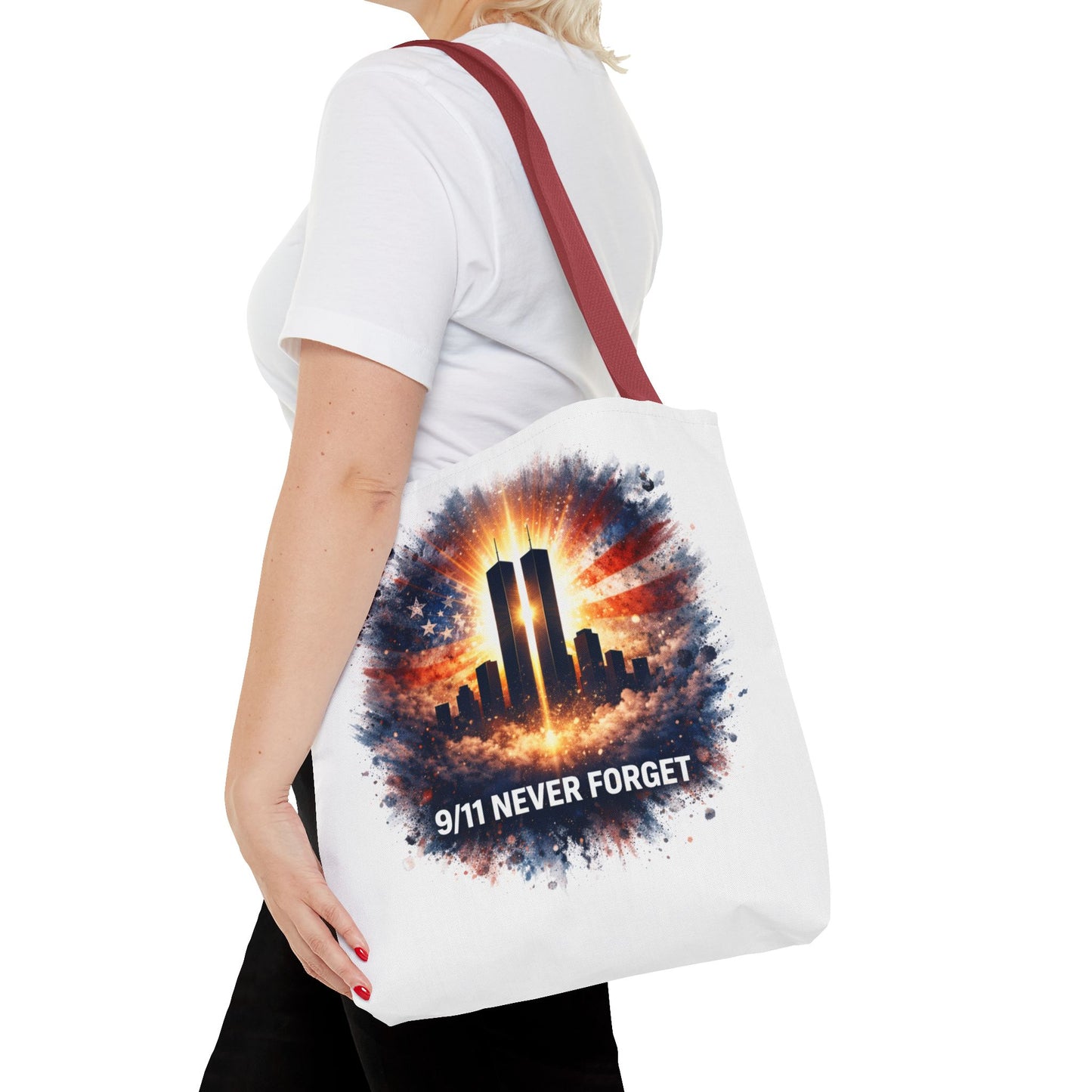 9/11 Never Forget Memorial Tote Bag — Twin Towers Tribute Tote