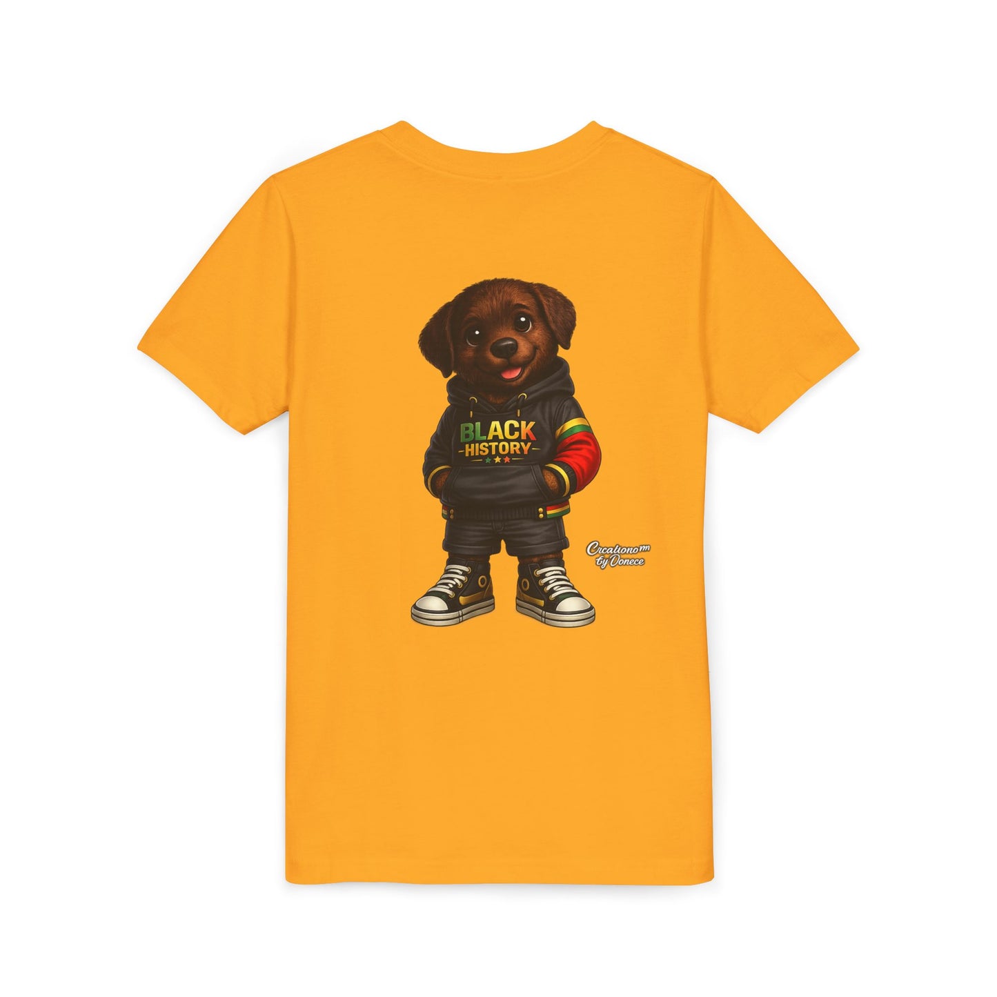 Youth Tee — Cute Puppy 'Black History' Graphic Shirt