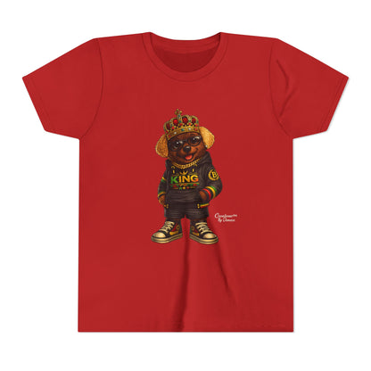 Youth Tee — 'Lil King' Crowned Bear Graphic Shirt