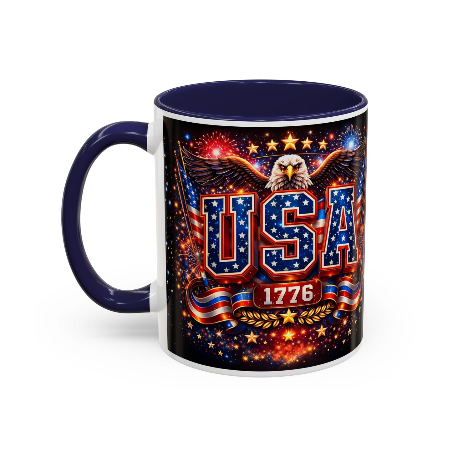 USA Eagle Coffee Mug – Patriotic 1776 Accent Mug (11/15oz)