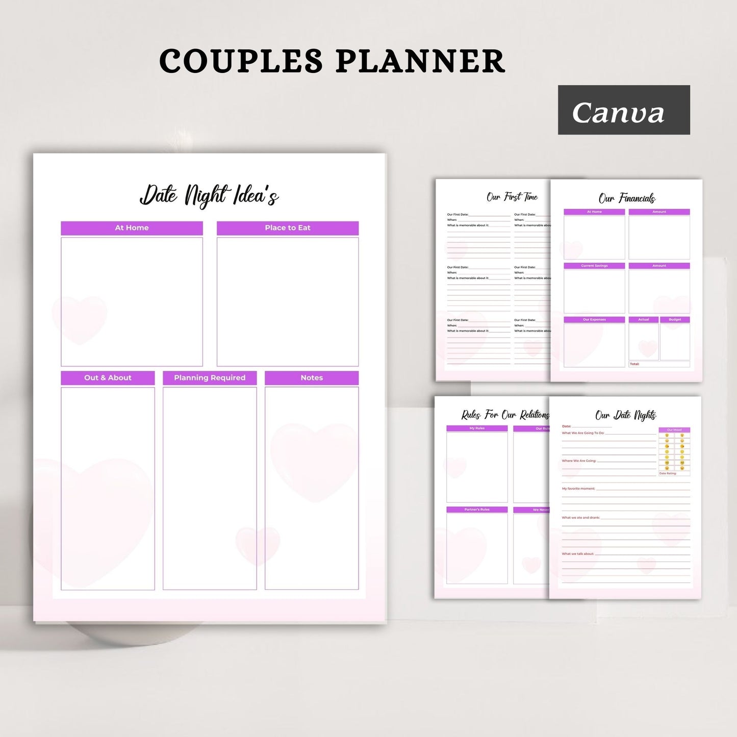 Couple Planner Printable | Relationship Goals, Communication & Life Organizer