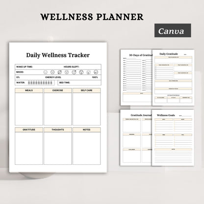 Wellness Planner Printable | Daily Health, Self-Care & Balanced Lifestyle Tracker