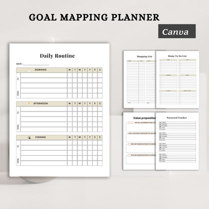 Goal Mapping Planner Printable | Vision to Action Goal Setting & Productivity System