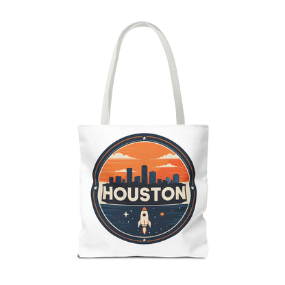 Houston Skyline Rocket Tote Bag – Retro Space City Canvas Tote