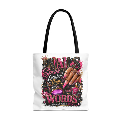 Nails Speak Louder Than Words Tote Bag – Glam Nail Technician Gift
