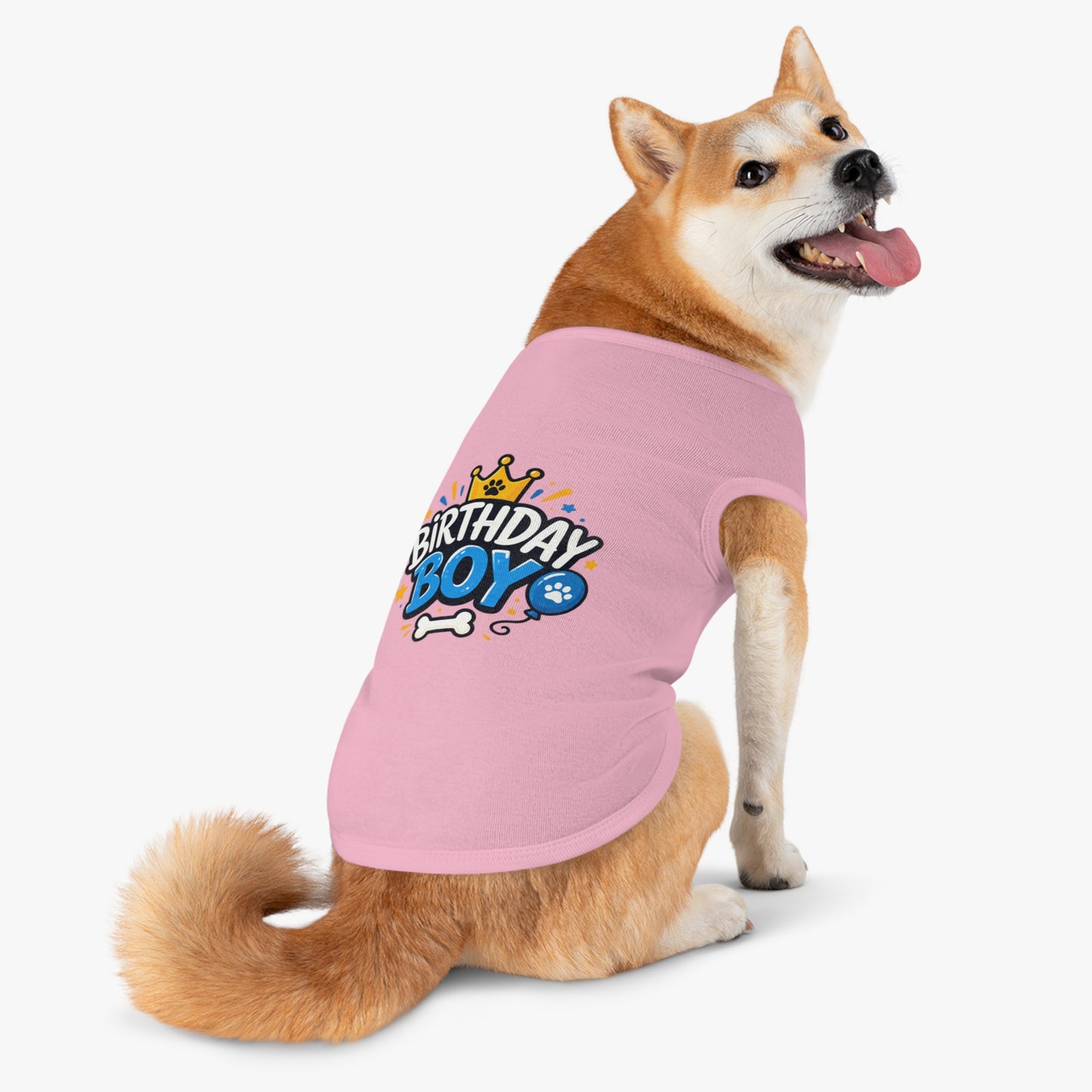Pet Tank Top - "Birthday Boy" Paw Print Dog Birthday Shirt