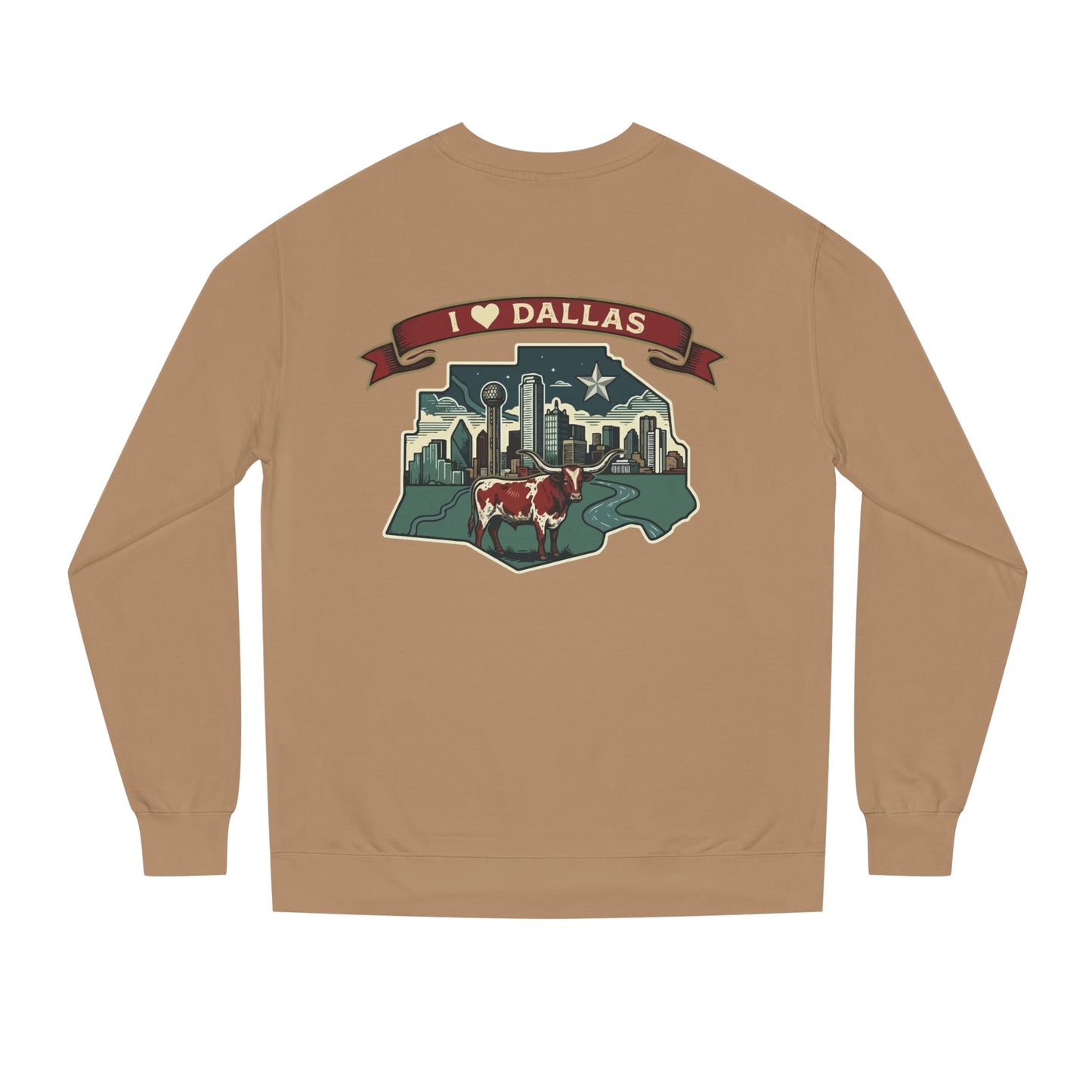 I  Dallas Skyline Sweatshirt — Vintage Texas Cityscape Crewneck