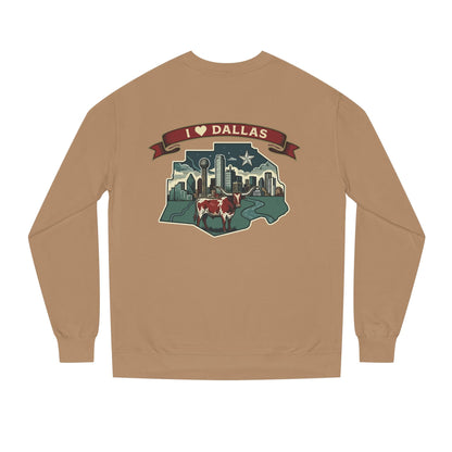 I  Dallas Skyline Sweatshirt — Vintage Texas Cityscape Crewneck