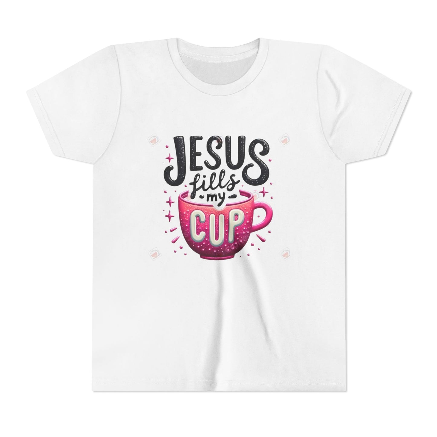 Jesus Fills My Cup Youth Tee — Christian Faith Kids Shirt