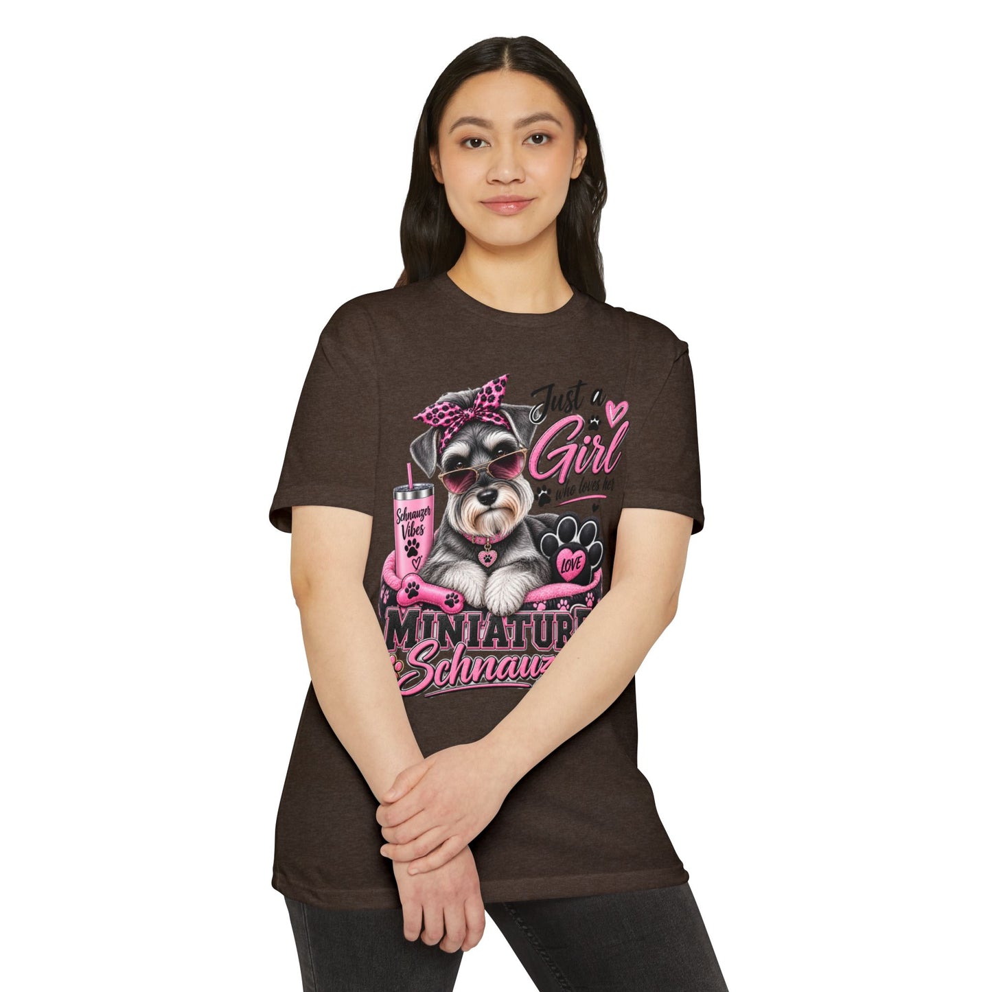 Miniature Schnauzer T-Shirt — "Just a Girl Who Loves Her Miniature Schnauzer" Cute Dog Tee