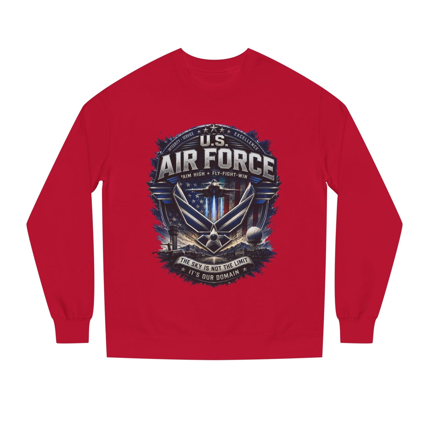 Air Force Crewneck Sweatshirt - U.S. Military Emblem Graphic
