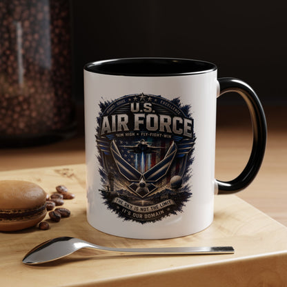 U.S. Air Force Accent Coffee Mug — Military Emblem 11/15oz
