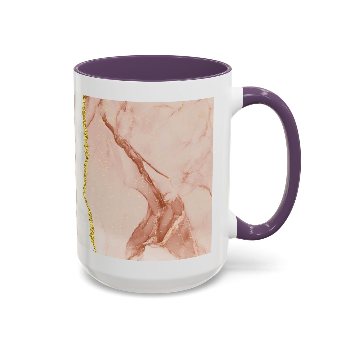 Mom Marble Accent Coffee Mug — Rose Gold & Gold Vein 11/15oz Gift