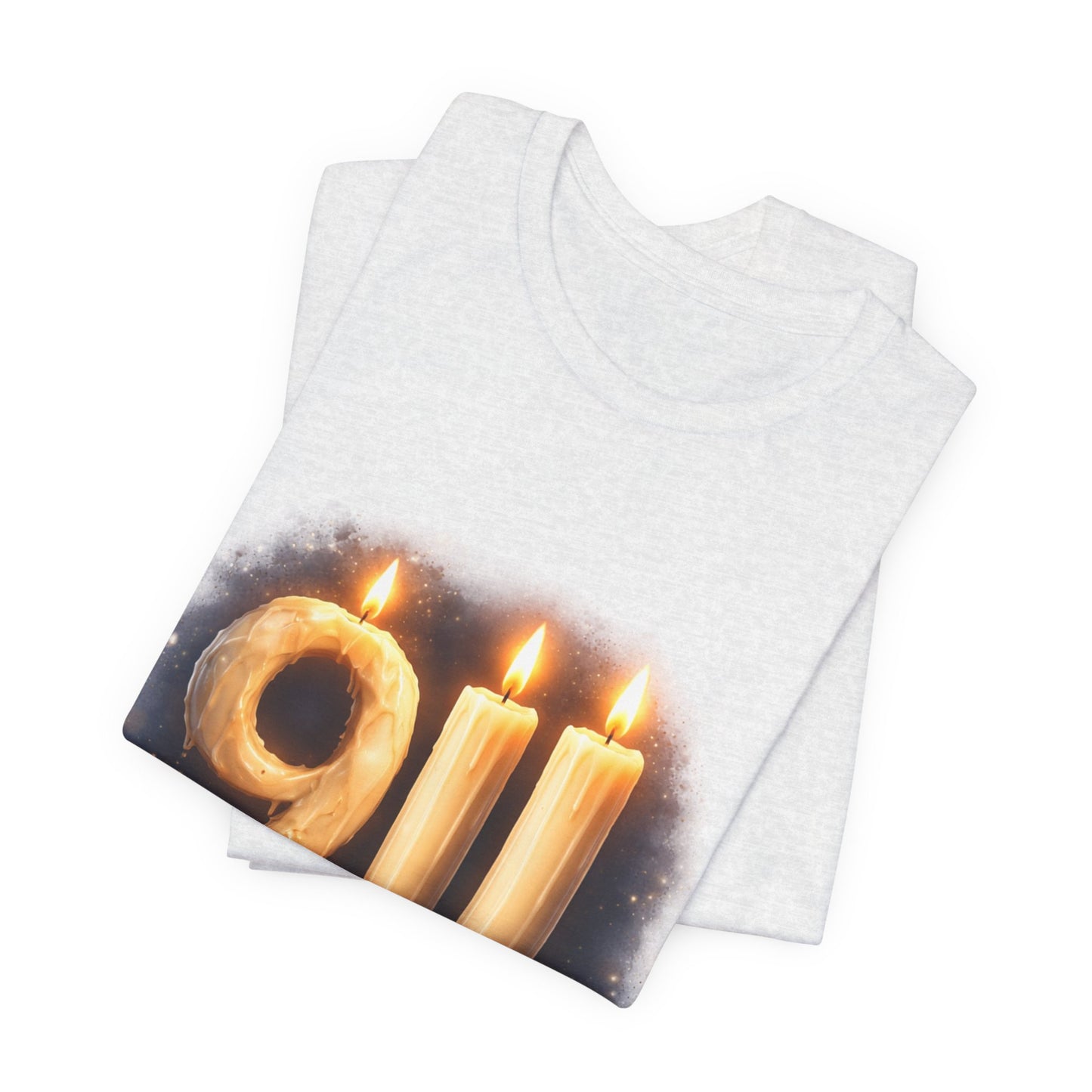 9/11 Never Forget T-Shirt – Memorial Candle Tribute Tee