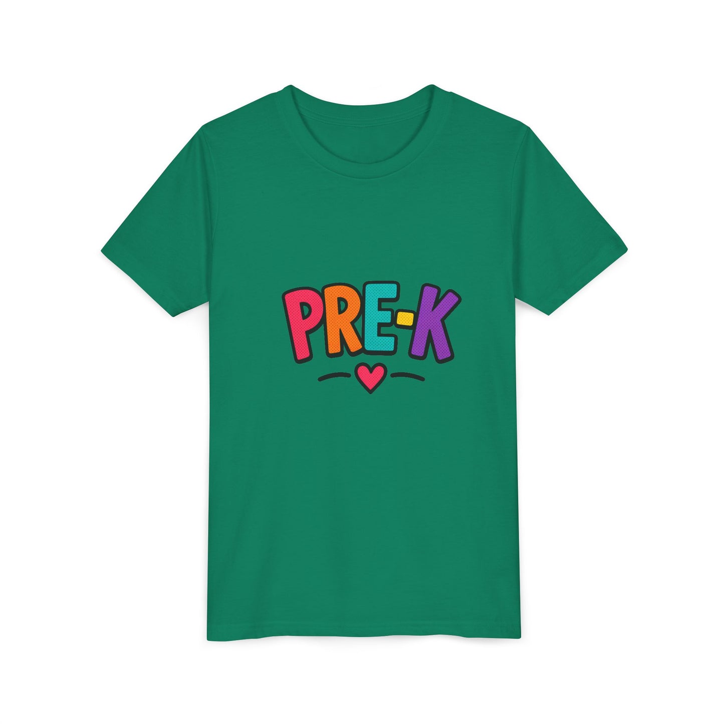 Pre-K Kids Tee — Colorful Heart Preschool Shirt for Boys & Girls