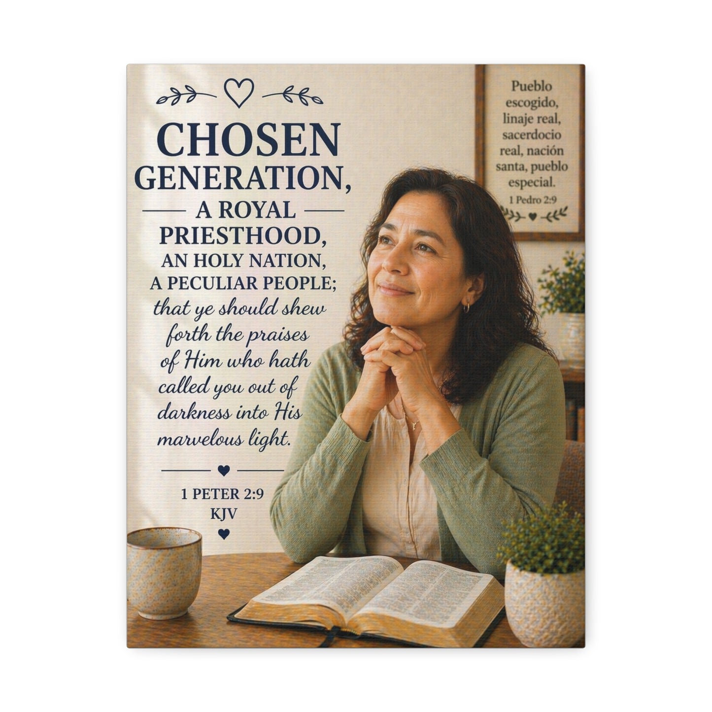 Stretched Canvas — "Chosen Generation" Inspirational Scripture Wall Art (1 Peter 2:9)