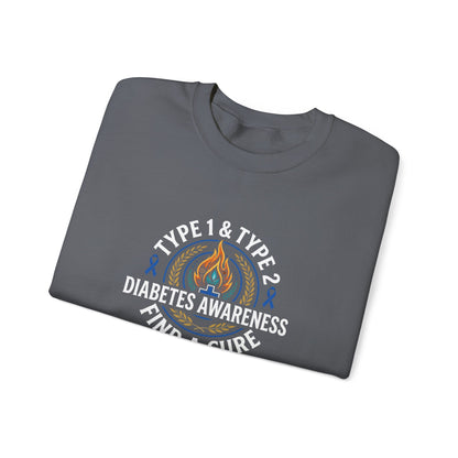 Type 1 & Type 2 Find a Cure Diabetes Awareness Sweatshirt