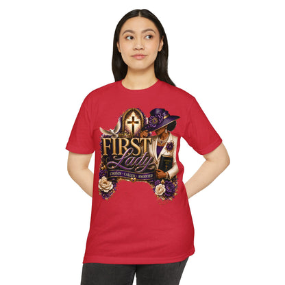 First Lady Christian T-Shirt — "Chosen • Called • Anointed" Faith Graphic Tee