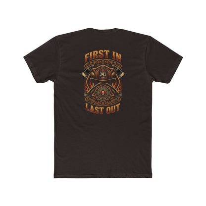 Firefighter T‑Shirt - "First In Last Out" Vintage Firefighter Crew Tee