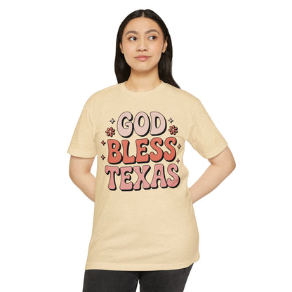God Bless Texas T-Shirt — Retro Floral State Pride Tee