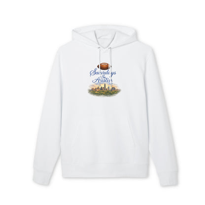 Saturdays in Austin Hoodie — Austin Skyline & Coffee Graphic