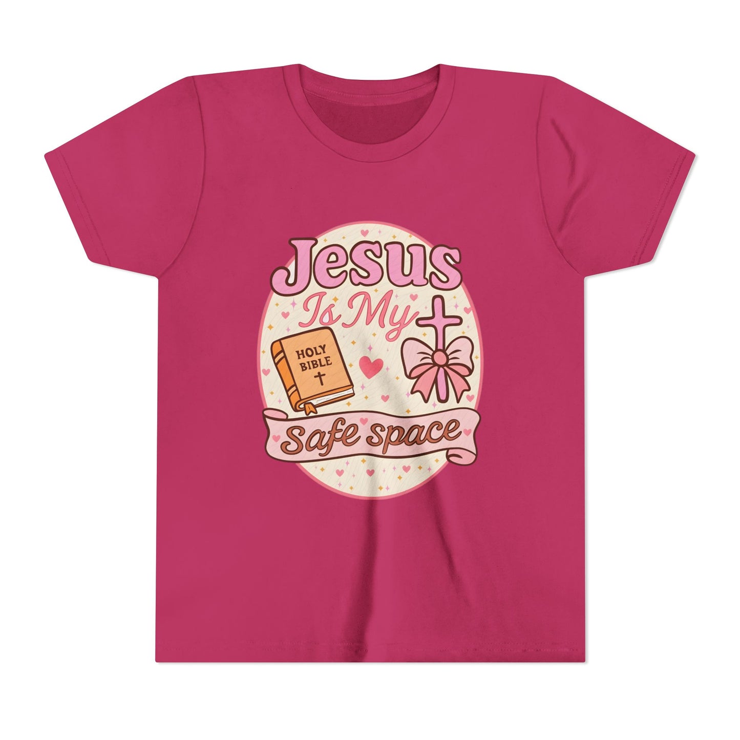 Youth Tee — "Jesus Is My Safe Space" Christian Kids T-Shirt
