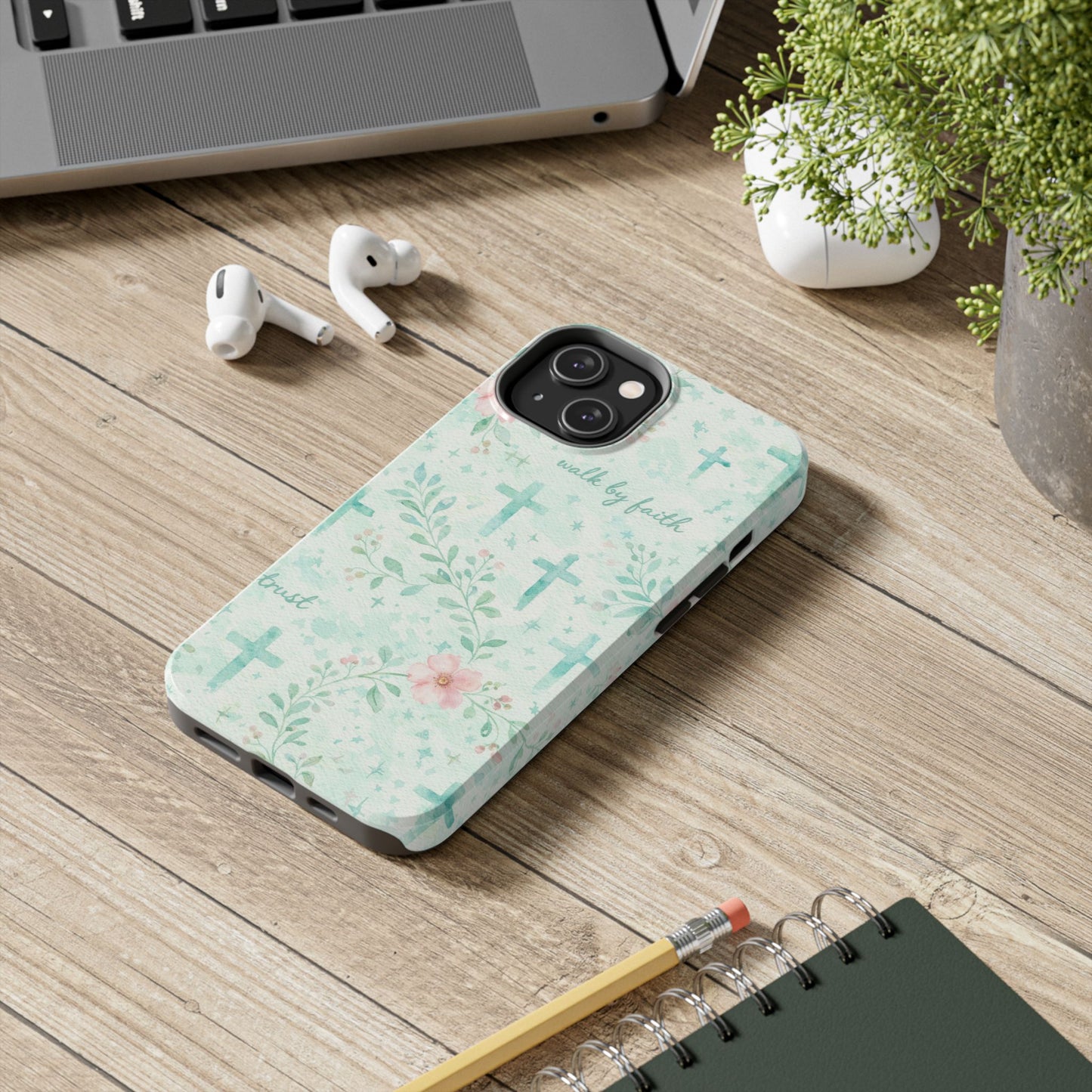 Walk By Faith Phone Case | Christian floral iPhone Case
